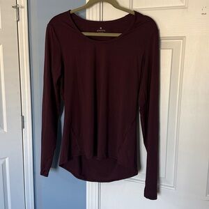 Athleta Long-Sleeve Scoop Neck Top in Burgundy